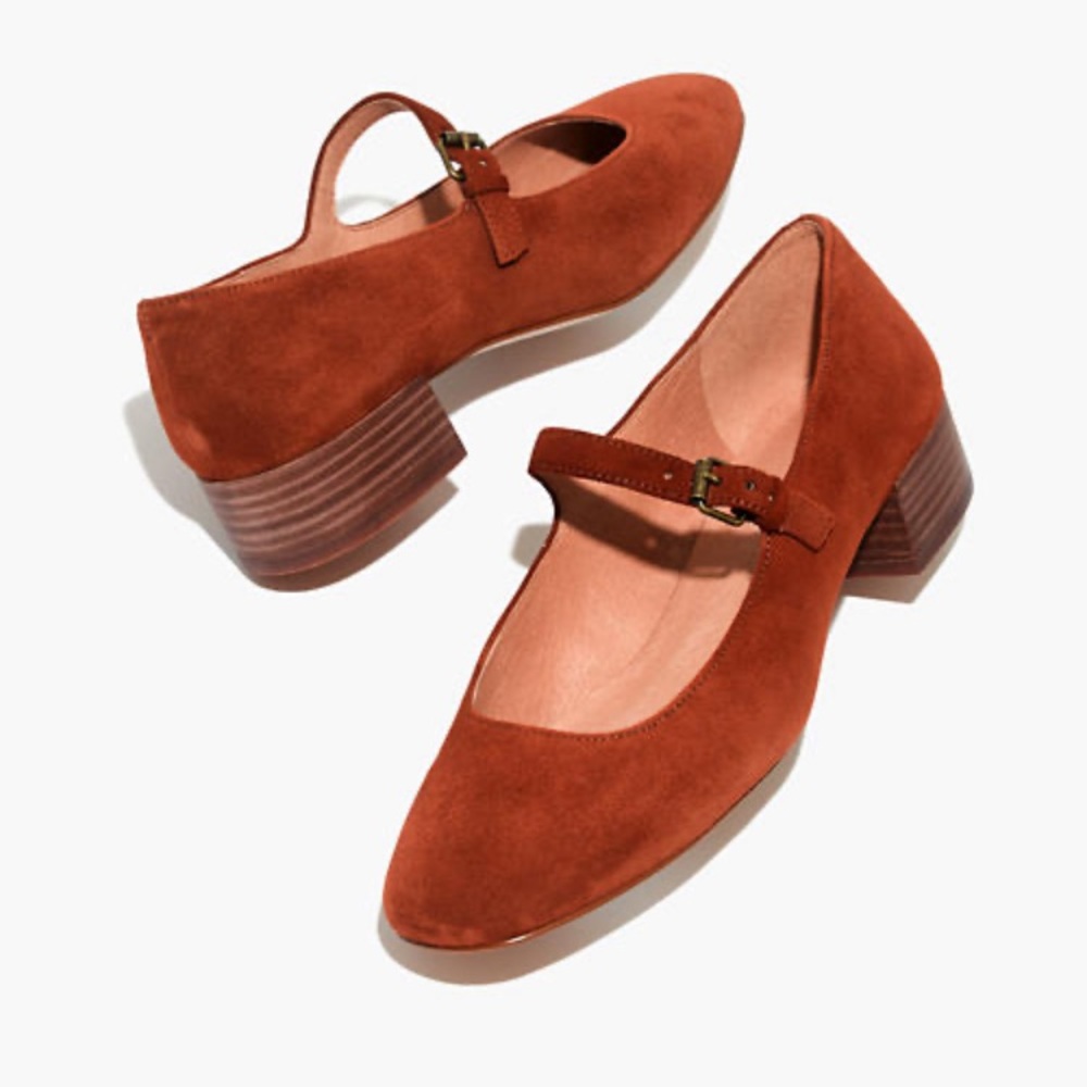 Madewell Delilah Mary Jane in cognac suede